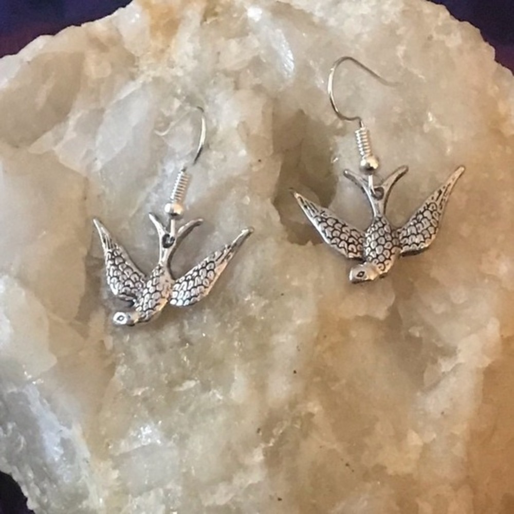 New Sterling Silver Swallow Bird Earrings -Small Lightweight Boho Jewelry -Gift